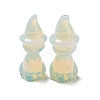 Opalite Carved Cat with Witch Hat Figurines DJEW-D012-07L-1