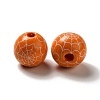 Halloween Printed Spider Webs Colored Wood European Beads WOOD-K007-04H-3