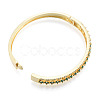 Cubic Zirconia Rhombus Hinged Bangle BJEW-N014-013-5
