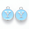 Platinum Plated Alloy Enamel Charms ENAM-S118-04Y-P-1