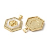 Brass Micro Pave Cubic Zirconia Pendants KK-D057-19G-2