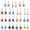 Bell Brass & Enamel Hoop Earrings for Women EJEW-U015-25P-1