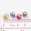 Mixed Color Round Chunky Bubblegum AB Color Wave Printed Acrylic Beads X-MACR-Q151B-M-4