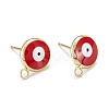 Eco-Friendly Brass Enamel Stud Earring Findings KK-H761-02G-2