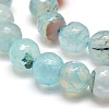 Dyed Natural Agate Faceted Round Beads Strands G-E268-04-2