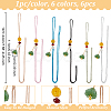 6Pcs 6 Colors Cell Phone Strap Imitation Jade Lotus Seed Pod Pendant HJEW-OC0001-28-2
