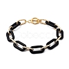 Spray Painted CCB Plastic & Aluminum Paperclip Chain Bracelets Sets BJEW-JB05432-6