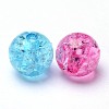 Transparent Crackle Acrylic Beads X-CACR-R008-8mm-M-2