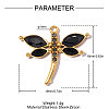 304 Stainless Steel Pave Cubic Zirconia Pendants STAS-OY014-52G-2