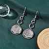 Hexagon Natural Rose Quartz Dangle Earrings EJEW-K298-01P-09-1
