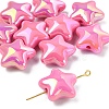 10Pcs UV Plating Plastic Beads SACR-YW0001-86I-1