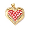 Heart Brass Micro Pave Cubic Zirconia Pendants KK-K385-045G-2