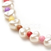 ABS Plastic  Pearl Beaded Anklets with Round Acrylic Beads for Women AJEW-AN00499-4