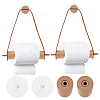 Globleland 2 Sets 2 Colors Wood & Brass Toilet Wall Hanging Perforated Rope Holder FIND-GL0001-51-1