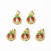 Brass Micro Pave Cubic Zirconia Charms KK-E068-VB322-4