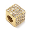Rack Plating Brass Micro Pave Cubic Zirconia Beads KK-L224-036G-2