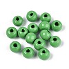 Spray Painted Round Natural Schima Wood Beads WOOD-A018-6mm-08-1