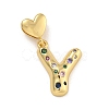 Brass Micro Pave Colorful Cubic Zirconia Pendants KK-P281-01G-Y-1