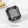 Adjustable Alloy with Glass Statement Cuff Rings for Women UV5898-3-2