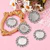 Tibetan Style Alloy Flat Round Pendant Cabochon Settings TIBEP-S238-AS-NR-3