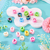 20Pcs UV Plating Opaque Acrylic European Beads OACR-TADJ0001-16G-4