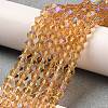 Transparent Electroplate Glass Beads Strands GLAA-F029-3mm-D18-4