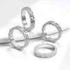 Brass Crushed Ice Pattern Finger Rings FS-WG1F485-07-2
