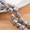 Natural Pearl Nuggets Beaded Necklace NJEW-P126-B-01D-01-2