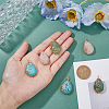 6Pcs 3 Styles Mixed Gemstone Copper Wire Wrapped Pendants FIND-FH0007-92-3
