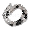 Natural Tourmalinated Quartz/Black Rutilated Quartz Beads Strands G-Z119-A15-02-4