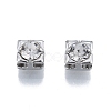 Brass Micro Pave Clear Cubic Zirconia Beads KK-G432-11A-P-2