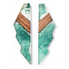Transparent Resin & Walnut Wood Big Pendants RESI-ZX017-55-3