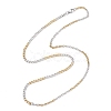 3Pcs 3 Styles Two Tone 304 Stainless Steel Curb Chain & Cable Chain Necklaces for Women Men NJEW-JN05568-5
