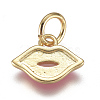 Real 18K Gold Plated Brass Enamel Charms KK-F810-01G-3