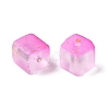 Frosted Glass Beads with Golden Glitter Powder DGLA-NH001-8mm-01H-2