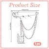 1Pc Star Alloy Hanging Chain Brooches JEWB-BM0001-05-2