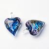 Handmade Gold Sand Heart Lampwork Pendants LAMP-R106-M3-B-3