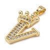 Rack Plating Brass Micro Pave Cubic Zirconia Pendants KK-D535-01V-RS-2