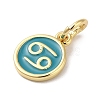 Real 18K Gold Plated Brass Enamel Charms KK-L216-001G-B05-2