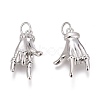 Brass Micro Pave Clear Cubic Zirconia Pendants ZIRC-O035-12P-2