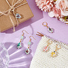 6Pcs Fish Porcelain Pendant Locking Stitch Markers HJEW-NB00274-4