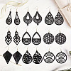 Hollow Iron Wood Dangle Earrings for Women WG57125-01-1