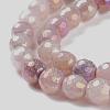 Round Natural Electroplated Strawberry Quartz Beads G-P447-B04-01-3