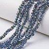 Electroplate Transparent Glass Beads Strands EGLA-A034-T8mm-Q14-1