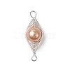 Copper Wire Wrapped Shell Pearl Connector Charms PALLOY-JF03114-01-3