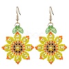 304 Stainless Steel Glass Flower Dangle Earrings EJEW-MZ00519-3