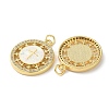 Brass Micro Pave Clear Cubic Zirconia Pendants KK-C045-10G-2