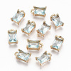 Brass Glass Rhinestone Pendants X-GLAA-S179-21H-RS-1