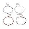 Enamel Horse Eye Link Chains Bracelet BJEW-P271-05P-1