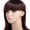 Real 18K Gold Plated Hot Trends Oval Brass Rhinestone Dangle Hoop Earrings EJEW-EE0001-122F-3